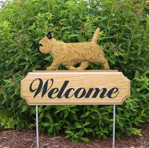 Cairn Terrier Wood Welcome Outdoor Sign Wheaten - Picture 1 of 1