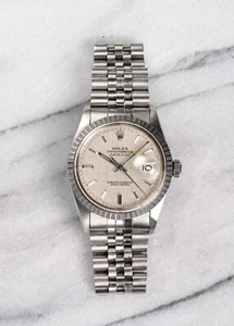 Vintage Rolex Datejust Ref 16030 Automatic 80s Silver Linen Dial 36mm Case. - Picture 1 of 5