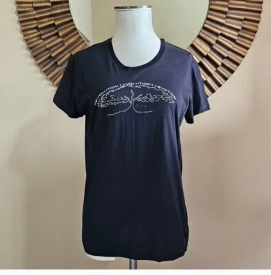 Giorgio Armani Julia Roberts Black Knit Cap Sleeve Tee T-shirt Size XL - Image 1 of 4