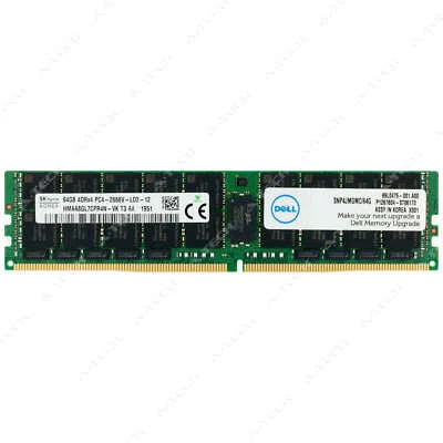Dell 64GB DDR4-2666 LRDIMM SNP4JMGMC/64G A9781930 4JMGM 04JMGM Server Memory RAM - Image 1 of 2