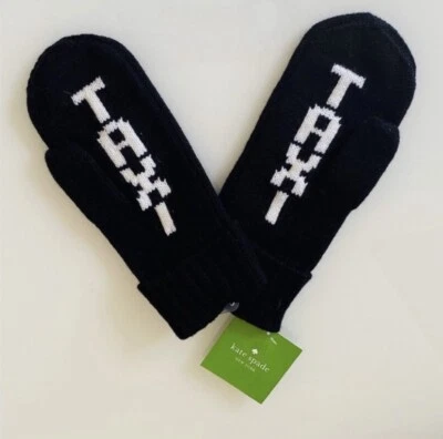 Guantes de punto de invierno Kate Spade New York para mujer TAXI - punto negro - talla única Foto 1 de 2