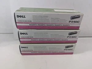 3x ORIGINAL Dell 1320 2130 2135 Magenta Toner P2340C - Factory Sealed Boxes - Bild 1 von 6