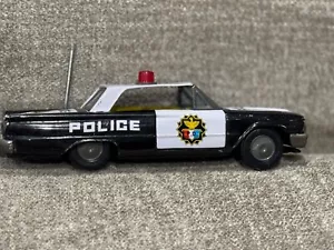 Auto Pattuglia Polizia Vintage Latta Litografia Frizione Alimentata Made In Korea 9" - Foto 1 di 17