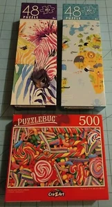Marca Greenbrier: Juego de 3 rompecabezas para niños - cebras, mapa y dulces, nuevo, envío gratuito - Imagen 1 de 12