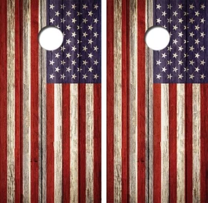 Adesivo vinile decalcomania rustico bandiera americana cornhole avvolgente #4033 - Foto 1 di 4
