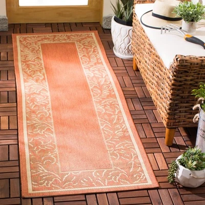 Alfombra Lavable Exterior Patio Colección - 2'3" x 6'7" Corredor, Terracota y... Foto 1 de 4