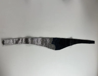 "Cinturón con cuentas Cummerbund negro gris azul plata 34""" Foto 1 de 4