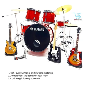 Yamaha Mini Drum Set Rosso Esclusivo con Mini Chitarra - Da Collezione - Foto 1 di 8