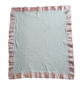 Vintage 2003 Gymboree Princess Pink Cotton Baby Blanket Satin Trim - Picture 1 of 7