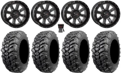 System 3 ST-4 Black 14" Wheels 30" Sniper 920 Tires Honda Rincon Rancher Foto 1 de 4