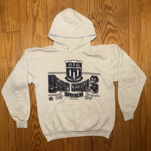 Vintage 90s Duke Blue Devils Hoodie Sweatshirt Size Medium Distressed Lee USA - Picture 1 of 13