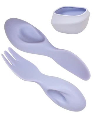Juego de utensilios ergonómicos para niños pequeños tenedor y cuchara y cuenco diseño antideslizante para... Foto 1 de 4