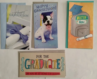 4 Hallmark Graduation Cards Congratulations Money Card Slot Greeting Card Gift - Image 1 of 3