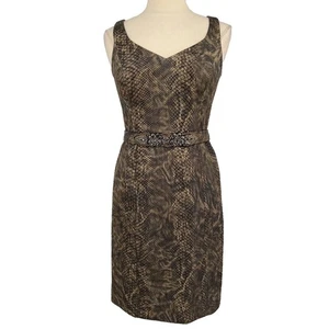 RICKIE FREEMAN Teri Jon Bronze Dress Size 4 Cocktail Party Wedding Rhinestone - Picture 1 of 12