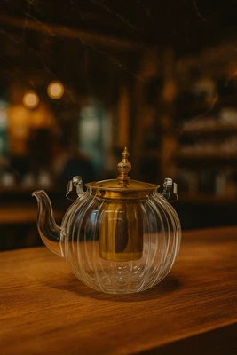 Clear Glass Teapot with Gold Lid & Infuser – 750ml Elegant Tea Pot   - Image 1 of 2