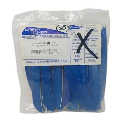 50 plumas Gateway 5" ala derecha: azul denim parabólico Foto 1 de 2