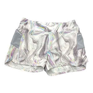 Athleta Girl Record Breaker 3” Shorts Multi Marble GIrls XL 14 NWOT SPF 50 - Picture 1 of 10