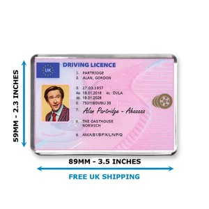 Licencia de conducir Alan Partridge novedosa - imán de nevera enorme - por Mashed Designs - Imagen 1 de 3