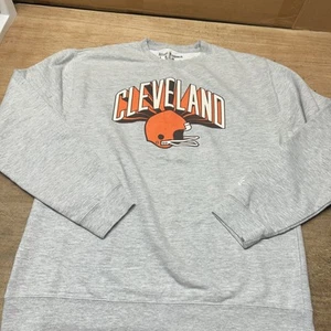 Cleveland Clothing Co Browns Retro Style Crew Neck Sweatshirt Size Large Grey - Picture 1 of 6