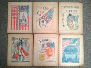 Juego de 6 suplementos de canciones patrióticas escasos raros de periódico SF Examiner 1898 - Imagen 1 de 21