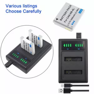 Battery NB-6L /USB DUAL Charger For Canon NB-6LH PowerShot D10 D20 D30 S95 SD980 - Picture 1 of 33