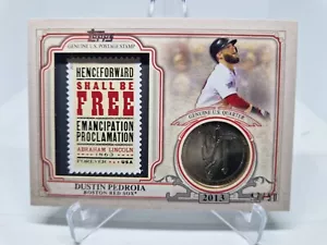 2016 Topps World Series Champs Coin & Stamp Dustin Pedroia /50 - Picture 1 of 4