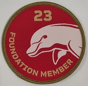 2023 DOLPHINS NRL RUGBY LEAGUE ‘FOUNDATION MEMBER’ TRANSFER MATERIAL PATCH *NEW* - Bild 1 von 2