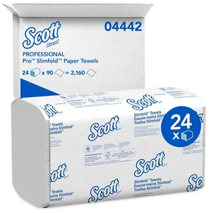 Professionelle Pro Slim gefaltete gefaltete Papierhandtücher 24 Packungen à 90 Blatt Saugfähigkeit - Bild 1 von 12