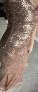 Sistaglam Rose Gold Sequin Prom/Bridesmaids Dress Size 8 BNWT - Picture 1 of 7