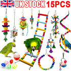 15X Parrot Toys Metal Rope Small Ladder Stand Budgie Cockatiel Cage Bird Toy Set