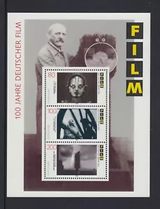 ALEMANIA - 1995 Centenario de PELÍCULAS Películas Minihoja Bloque Estampilla Estampilla Estampillada Estampillada Sin Estar Estampilla Estampada Estampillada Estamp - Imagen 1 de 1