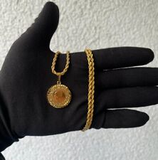 Ceyrek Resat Kolye Altin Tugra 1zu1 Halskette Gold Münze Schmuck 60cm
