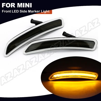 For Mini Cooper F55 F56 F57 14-19 Amber LED Side Marker Light Front Smoked Pairs - Image 1 of 4