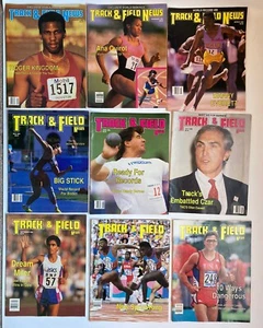 Lot of 9 vtg Track & Field News from 1990 Lewis Burrell Johnson Kingdom Quirot - Picture 1 of 6