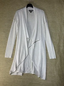 Tahari Cardigan Womens Size M Waterfall Pure Merino Wool Lightweight Thin Knit - Picture 1 of 9