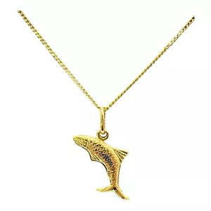18ct 18K Yellow Gold Fish Charm Pendant 1.23 Grams. Brand New - Picture 1 of 7