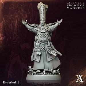 Braethul (x4)/Velo Ashen - Corona de locura/TTRPG/Wargaming/D&D - Imagen 1 de 4