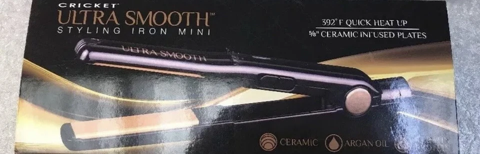 CRICKET ULTRA SMOOTH STYLING IRON MINI 5/8" Ceramic Infused Plates Argan Keratin - Image 1 of 1