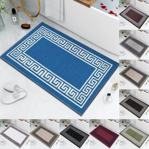 Non Slip Bath Mat Water Absorbent Toilet Pedestal Mats Small Large Bathroom Rug - Picture 1 of 45