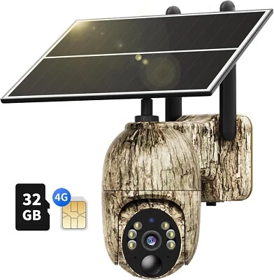 NICHT ANGEGEBEN Telecamera 4G LTE 2K + pannello solare + scheda di memoria 32gb con app outdoor