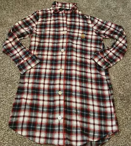 Lauren Ralph Lauren Womens Flannel Nightshirt S Red Greeen White Plaid Nightgown - Picture 1 of 3