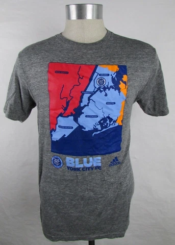 New York City FC NYCFC MLS Adidas Men's Island Map Graphic T-Shirt Cover