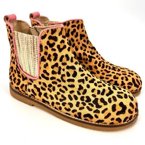 Mini Boden Chelsea Calf Hair Leather Leopard Side Zip Ankle Boot EU 33 US 1,5 - Bild 1 von 8