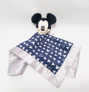 Disney Baby Mickey Mouse Sicherheitsdecke Rassel Lovey Marineblau Silber 12,5"  - Bild 1 von 7