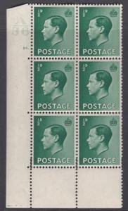½d Edward VIII A36 Cylinder Block - 16 Dot Perf Encroachment UNMOUNTED MINT - Picture 1 of 1