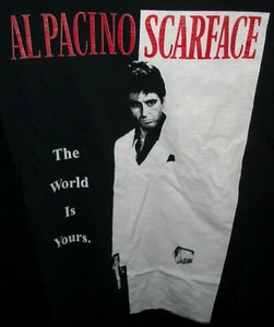 Al Pacino Scarface "The World Is Yours" Movie Poster Logo T-Shirt Schwarz Gr. L - Bild 1 von 4