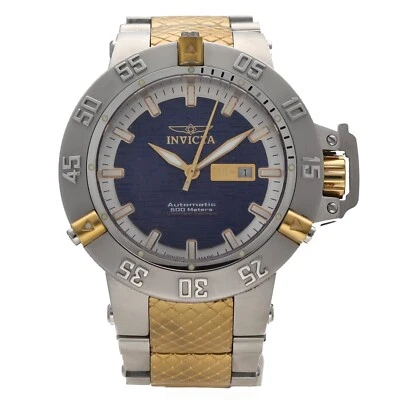 Reloj automático para hombre Invicta 5434 Limited dos tonos oro acero 50 mm esfera azul Foto 1 de 4