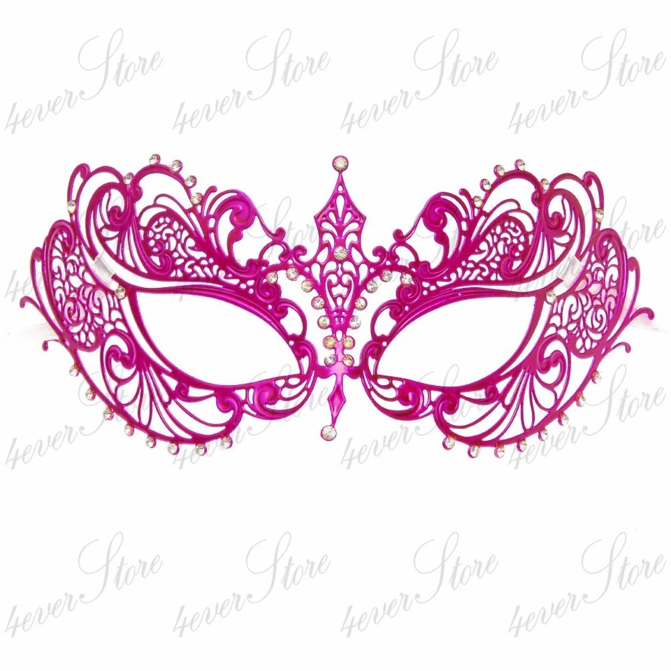 Экстравагантная легкая металлическая венецианская маскарадная маска лазерной огранки с бриллиантами - Изображение 1 из 1