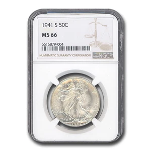 1941-S Walking Liberty Half Dollar MS-66 NGC - Picture 1 of 3