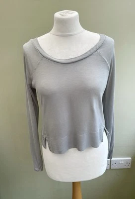 Reiss Taupe Light Khaki Ada Jumper Size Small Cropped Oversized Thin Lightweight - Image 1 of 4
